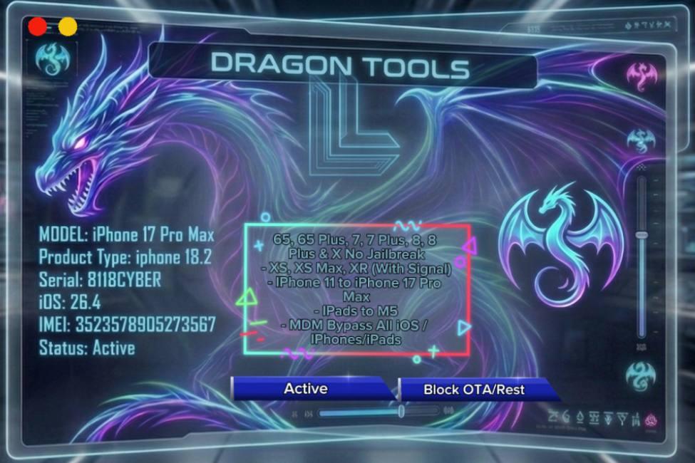 DRAGON BYPASS A12+ Signal ALL iOS (iPhone 17 Pro Max)
